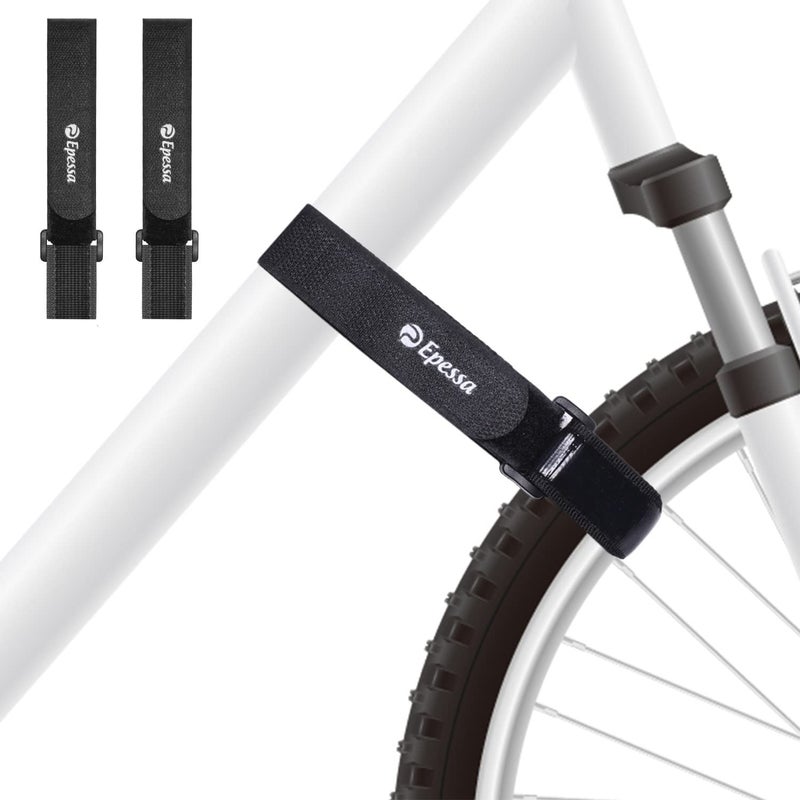 Epessa Bike Rack Strap Bike Wheel Stabilizer Straps, Stonger Grip with Gel, Adjustable Bicycle Straps, Bike Accessories, 2 Pack (Black) - Image 1
